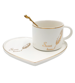 Набор подарочный из фарфора (кружка ,блюдце, ложка) Арт.TEA-01