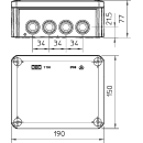 Коробка разветвительная для открытой установки Т160 190х150х77мм IP66 OBO-BETTERMANN (2007093) 