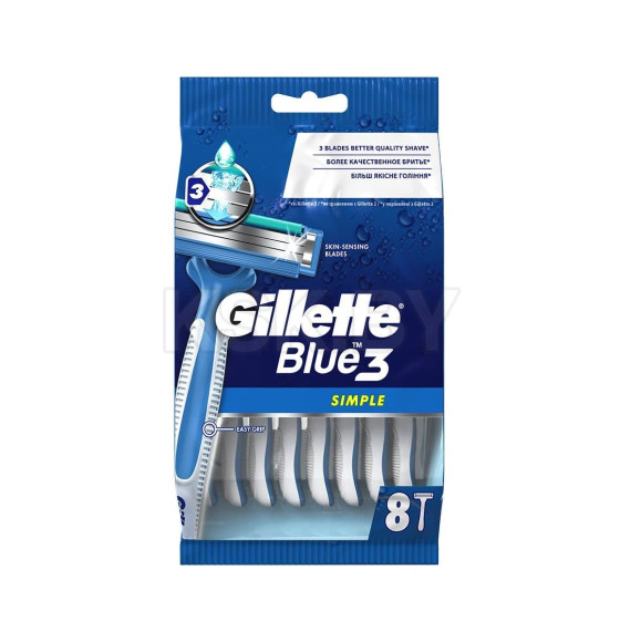 Станки Однораз Gillette Blue Simple3 8шт (9660) 