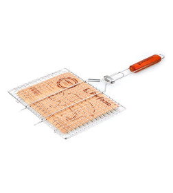 Решетка-гриль 320x230 мм нержавеющая сталь, деревянная ручка PERFECTO LINEA 47-101013