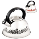 Чайник 3,0 л нерж. со свистком MAL-0417A (меняет цвет при нагревании) Mallony (002102) 