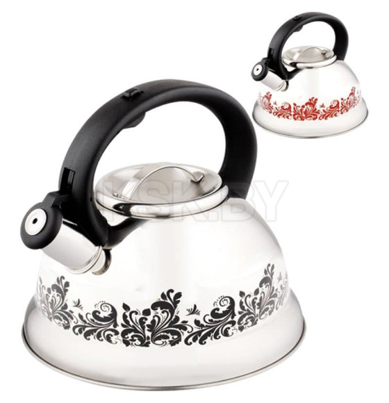 Чайник 3,0 л нерж. со свистком MAL-0417A (меняет цвет при нагревании) Mallony (002102) 