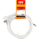 Сетевой шнур V3 ПВС 3*0,75 3м 10A с вилкой с з/к белый LUX