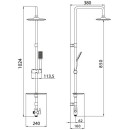Душевая система без смесителя с верхней душевой лейкой "Тропический дождь" 150х190 мм, 1-функц. (LM8804C) 
