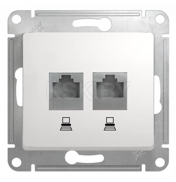Розетка информ RJ45/RJ45 белый Schneider Electric Glossa (GSL000185KK) 