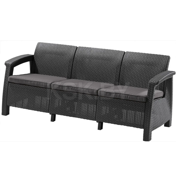 Диван для сада и террасы Keter Corfu Love Seat Max, графит (258975) 