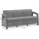 Диван для сада и террасы Keter Corfu Love Seat Max, графит (258975) 