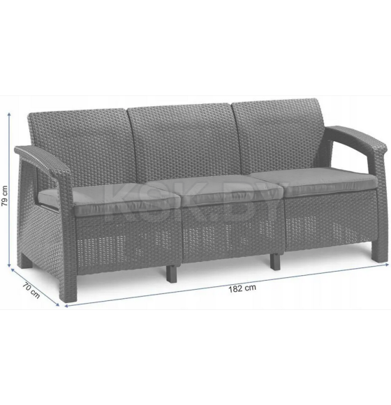 Диван для сада и террасы Keter Corfu Love Seat Max, графит (258975) 