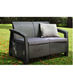 Диван садовый Keter Corfu II Love Seat, графит