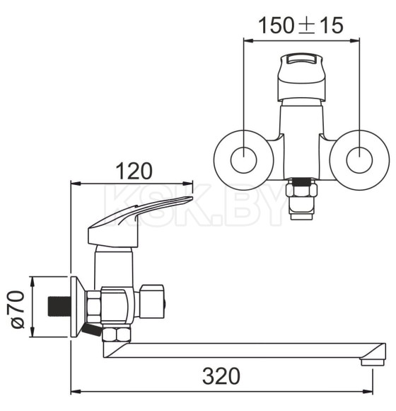 Смеситель для ванны GOTA ROCIO Saragossa G174710 (174710-GOTA) 