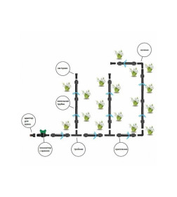 Комплект фитингов с пластиковым капельным шлангом WATER DRIP - 50m  DSWWM50-SET1