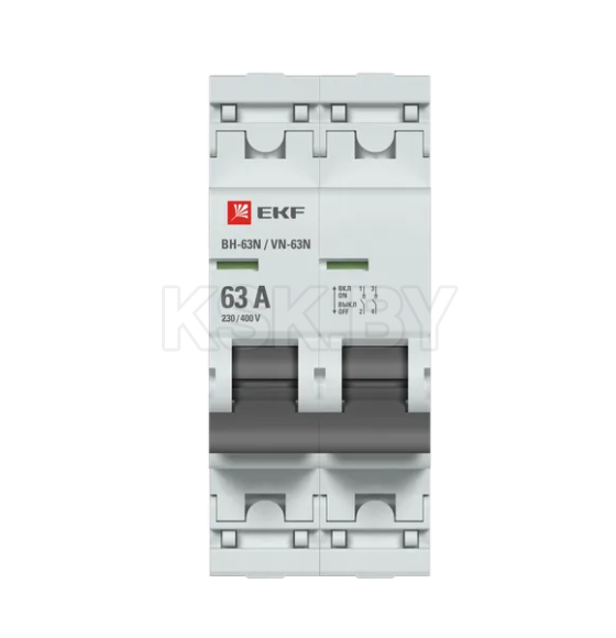 Выключатель нагрузки 2P 63А ВН-63N EKF  PROxima (S63263) 