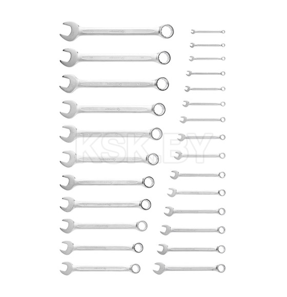 Набор ключей комбинированных 6-32 мм сталь CrV DIN 3113 в сумке (26 шт.) HOEGERT HT1W496-1 (HT1W496-1) 