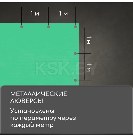 Тент защитный  90г/м2, УФ, 3х5м, тарпаулин, зеленый 3405669 (3405669) 