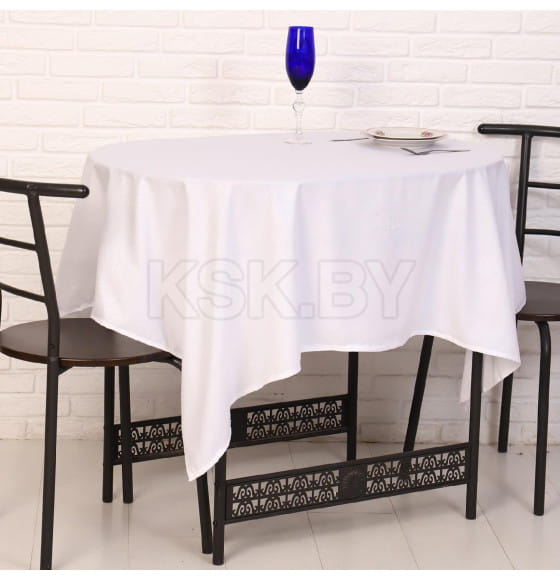 Скатерть DomoVita 150х150см, жаккард, белая МИКС, микрофибра ПЭ80% хл20% (7402451 )