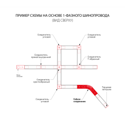 Гибкий коннектор для однофазного шинопровода TRC-1-1-FLEX-WH белый ES