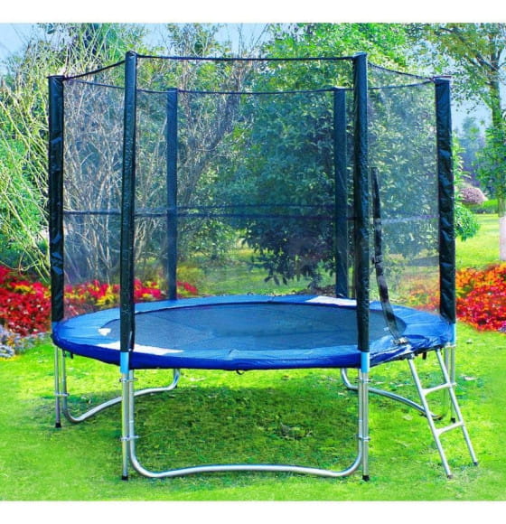 Батут Atlas Sport 312см - 10ft PRO (3 ноги) с внешней сеткой и лестницей