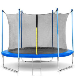 Батут Atlas Sport 252 см (8ft) BASIC с внутренней сеткой и лестницей BLUE