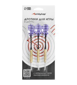 Дротики для дартса (набор 3 шт) c металлическим наконечником, цвета микс 580184   