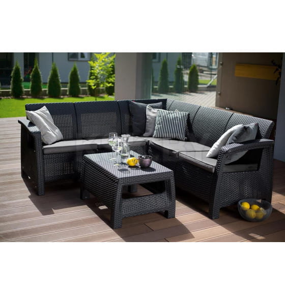 Комплект мебели Corfu Relax Set (Корфу Релакс), графит (227816) 