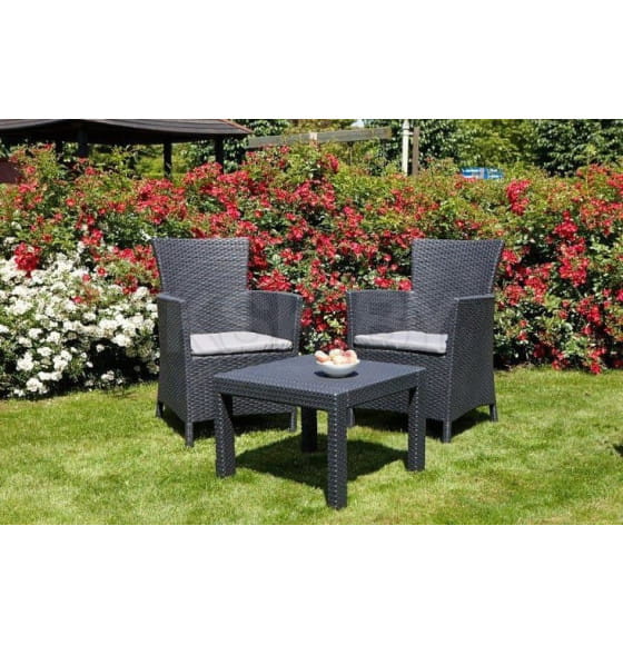 Набор мебели Rosario Balcony Set,(2 кресла+стол), графит (216777) 