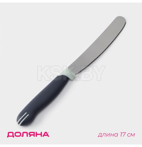 Нож для масла Доляна «Страйп», лезвие 7,5 см, цвет синий (5427707) 