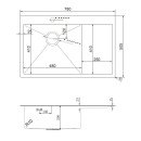 Мойка ARFEKA AF 780*505 L BLACK PVD NANO (AF 780*505 L BLACK PVD NANO) 