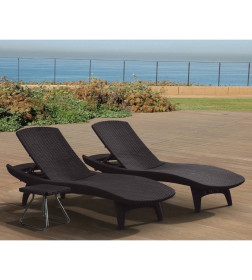 Шезлонг лежак KETER Sun Lounger Pacific, коричневый