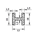 Двутавр алюминиевый 18х13х18х1,5х1000мм (01167) 
