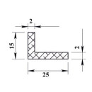Уголок алюминиевый 25х15х2х2000мм (08052) 