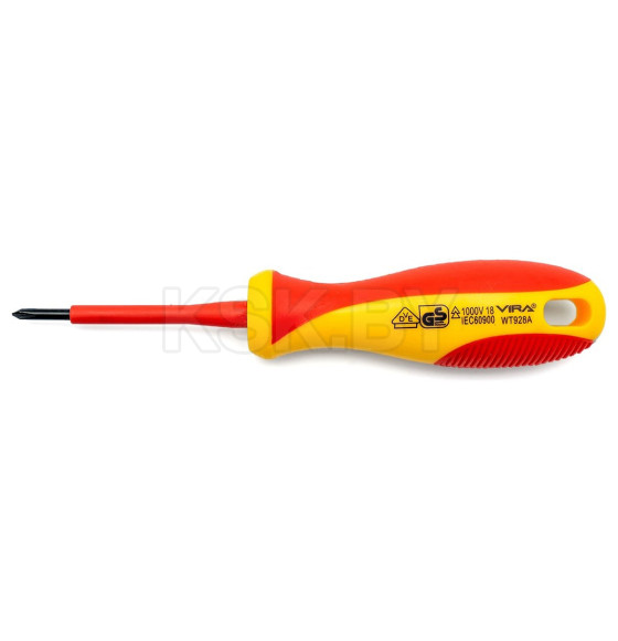 Отвертка крестовая, диэлектрическая VDE PH0*60 мм. VIRA RAGE (397018) 