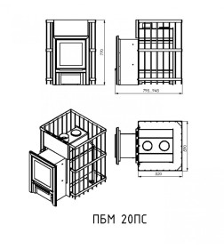 Печь банная ПБМ 20 (в модификации ПС)