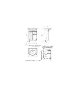 Тумба напольная Айсберг Классик 55 под умывальник Уют с верхним ящиком В1 DA1019T