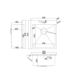 Мойка ARFEKA AF 450*505 SATIN NANO коландер,дозатор