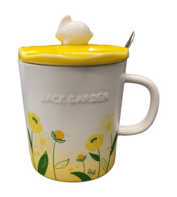 Кружка с ложкой и крышкой MUG-458 420мл  12х9,5х12,2см цвет МИКС