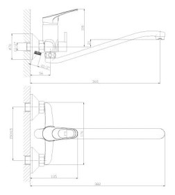 Смеситель для ванны Rossinka Silvermix B35-34