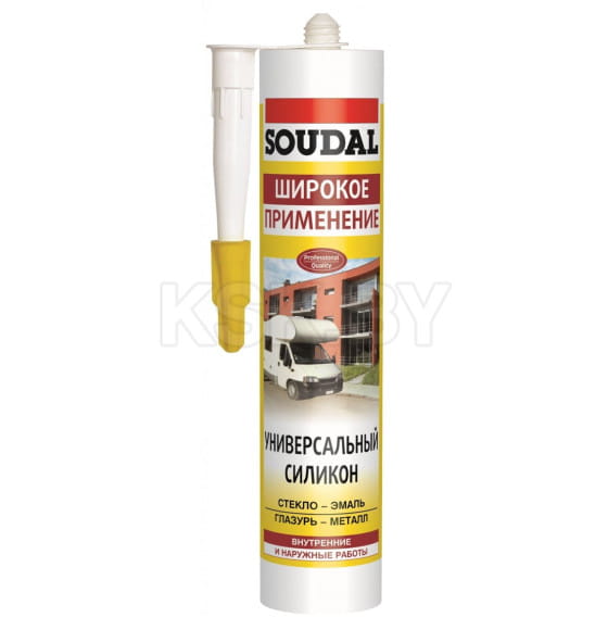Герметик силиконовый универсальный Soudal прозрачный,  280 мл (105905) 