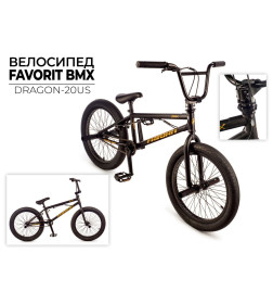 Двухколесный велосипед FAVORIT DRAGON-20US,DRG20U11BKG