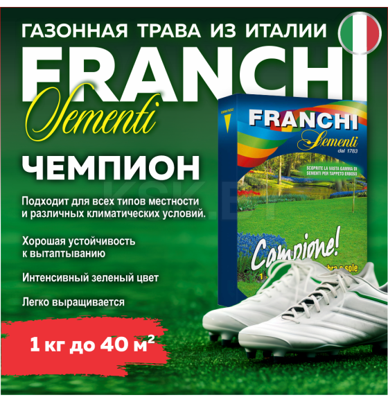 Семена газонной травы Franchi Sementi Чемпион, 1кг 