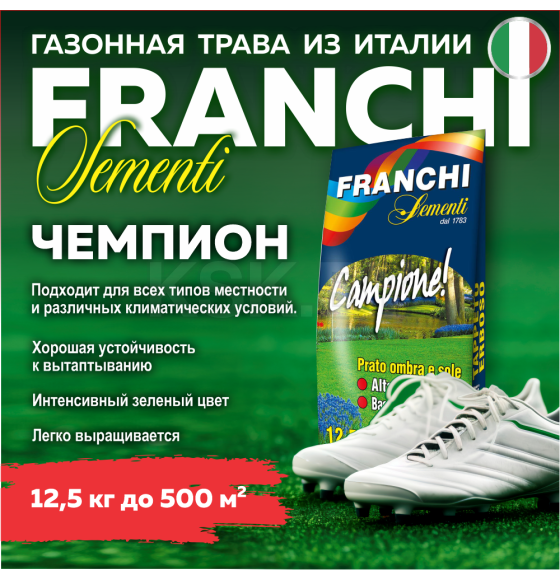 Семена газонной травы Franchi Sementi Чемпион, 12,5кг 