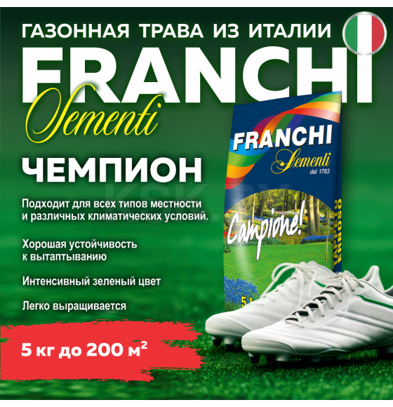 Семена газонной травы Franchi Sementi Чемпион, 5кг 