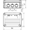Коробка разветвительная для открытой установки Т100 150х116х67мм IP66 OBO-BETTERMANN (2007077) 
