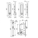 Защелка с ручками,для раздвижных дверей Punto SH.SL152.KITO11-BK BL (43507)