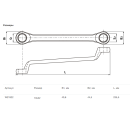 Ключ накидной изогнутый 19х22 мм ARC Thorvik W21922 (W21922) 