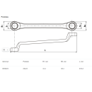 Ключ накидной изогнутый 22х24 мм ARC Thorvik W22224 (W22224) 