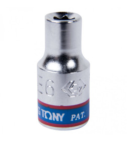 Головка торцевая 1/4" TORX Е-стандарт E6 L=24 мм KING TONY 237506M