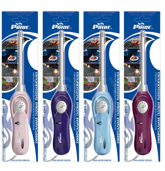 Зажигалка бытовая газовая Pride EBBQ-300 Color Ski Long
