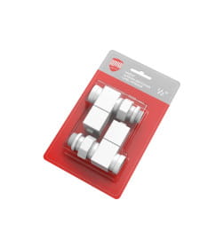 Набор дизайн-вентилей CUBE прямой (белый) 1/2" Royal Thermo