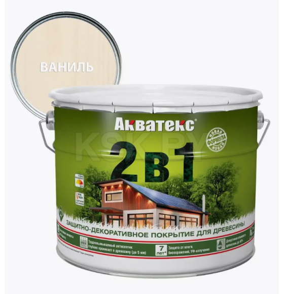 Пропитка АКВАТЕКС 2 в 1 (ваниль) 9 л