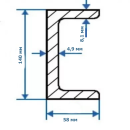 Швеллер стальной горячекатаный 14П
